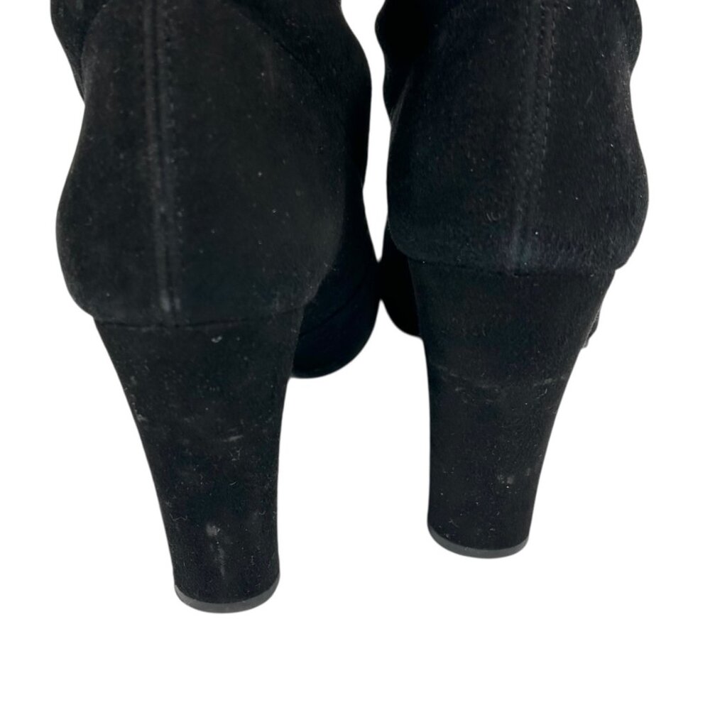 Stuart Weitzman Highland Black Suede Over the Knee Heeled Boots - Picture 6 of 12
